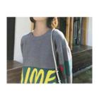 Two-tone Letter-printed Sweater