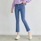 Pile Lined Straight-cut Jeans