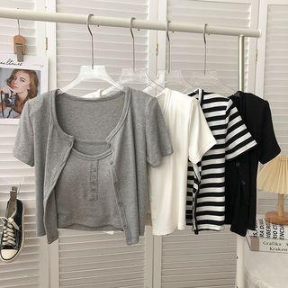 Set: Camisole Top + Short-sleeve Top