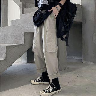 Side Pocket Straight-cut Casual Pants