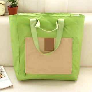 Colour Block Foldable Tote Bag