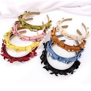 Ribbon Bow Faux Leather Headband
