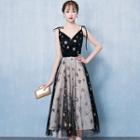 Spaghetti Strap Star Pattern A-line Party Dress