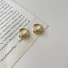 Cable Wire Hoop Earring E376 - 1 Pair - Gold - One Size