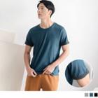 Striped Cuffed Short-sleeve T-shirt