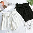 Elastic-waist Loose-fit Linen Shorts