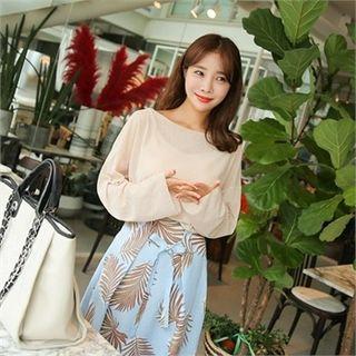 Drop-shoulder Sheer T-shirt