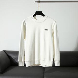 Round Neck Plain Lettering Sweatshirt