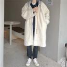 Long-sleeve Fleece Hooded Jacket As Shown In Figure - One Size