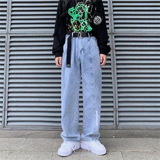 Straight-fit Number Print Jeans
