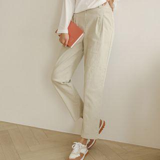 Double-button Pleated Baggy Pants