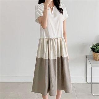 Color-block Midi T-shirt Dress