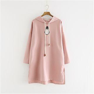 Penguin Embroidery Hoodie Dress