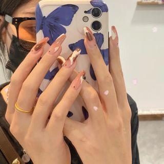 Coffee Cow Art False Nail R219 - One Size