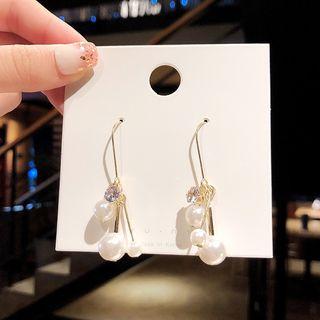 Faux Pearl Fringed Earring E1608 - Gold - One Size