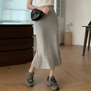 High-waist Knit Mermaid Midi Skirt
