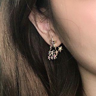 Star Ear Stud 1 Pair - Ac0516 - Star - Gold - One Size