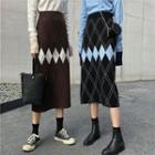Pattern Knit A-line Skirt