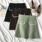 Crochet Trim Pocket-front A-line Skirt