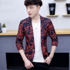 Printed 3/4-sleeve Blazer