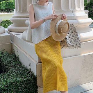 Asymmetrical Tank Top / Midi Pencil Skirt