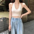 Halter Crop Top As Shown In Figure - One Size