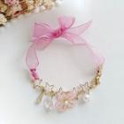 Faux Pearl Flower Star Bracelet 1pc - Bracelet - Flower - Pink - One Size