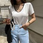 U-neck Ringer T-shirt