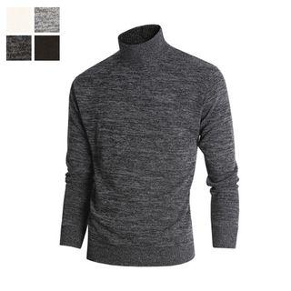 Shell-knit Neck Brushed-fleece Top