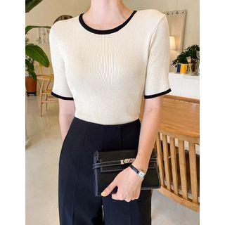 Ringer Slim-fit Rib-knit Top