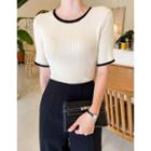 Ringer Slim-fit Rib-knit Top