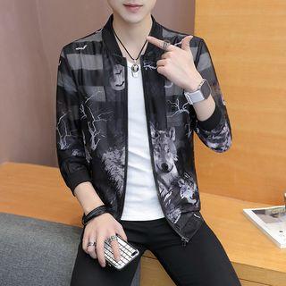 Wolf Print Zip Jacket