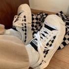 Checkered Platform Lace Up Sneakers