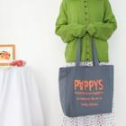 Canvas Lettering Shopper Bag Orange Letters - Gray - One Size