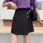 Denim Asymmetric Mini Skirt