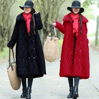 Quilted Double-breasted Long Coat