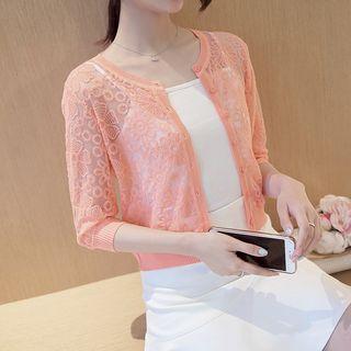 Floral 3/4-sleeve Cardigan