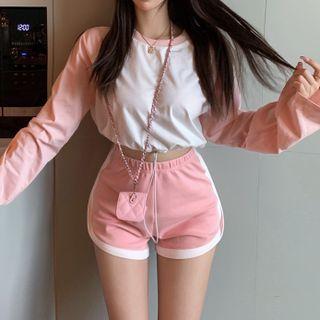 Long-sleeve Raglan T-shirt / Sweatshorts