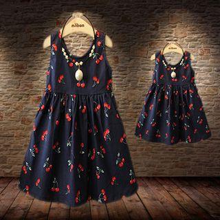 Family Matching Cherry Print Tank Dress