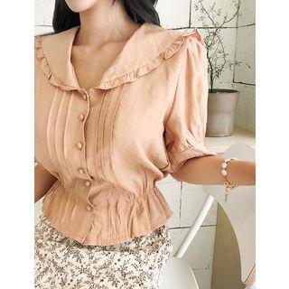 Pintuck-trim A-line Blouse