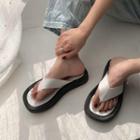 Faux Leather Platform Flip-flops