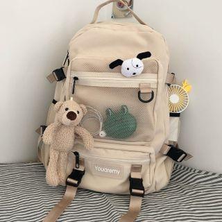 Mesh Pocket Backpack / Charm / Pin / Set