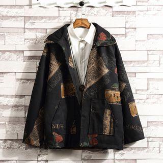 Graphic Print Buttoned Jacket