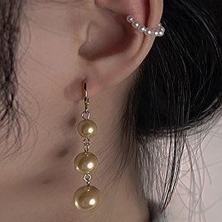 Ball Drop Ear Stud 1 Pair - Gold - One Size