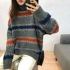Color Block Turtle-neck Sweater