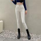 White High-waist Slim-fit Jeans