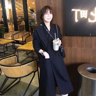 Notch Lapel Single-button Long Coat