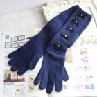 Bow-detail Angora Wool Long Gloves