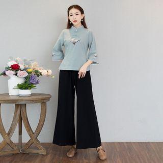 Traditional Chinese 3/4-sleeve Top / Pants / Set