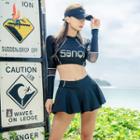 Set: Long-sleeve Lettering Rashguard + Skirt